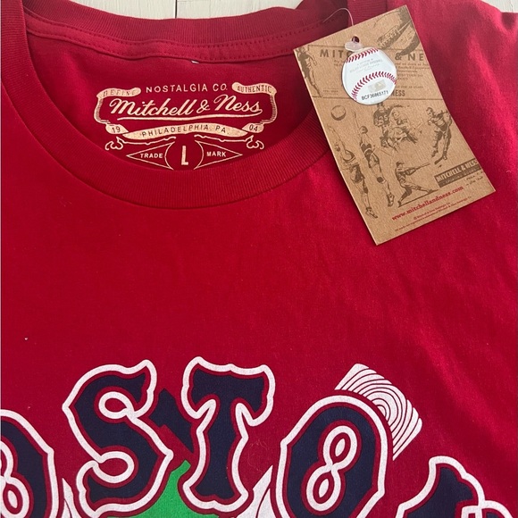 Mitchell & Ness Cooperstown Collection Red Boston Red Sox T-Shirt Mens Large Nwt - Picture 3 of 4